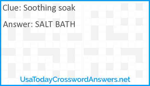 Soothing soak Answer