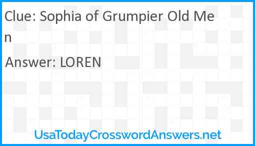 Sophia of Grumpier Old Men Answer