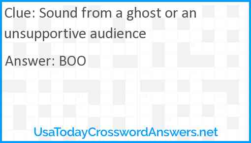 Sound from a ghost or an unsupportive audience Answer