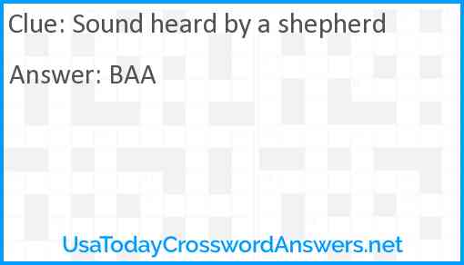 Sound heard by a shepherd Answer