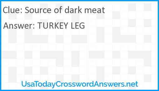 Source of dark meat Answer