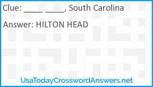 ____ ____, South Carolina Answer