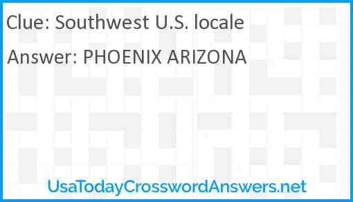 Southwest U.S. locale Answer