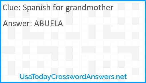 Spanish for grandmother Answer