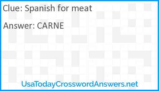 Spanish for meat Answer