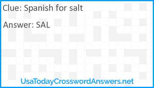 Spanish for salt Answer