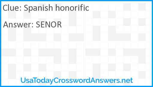 Spanish honorific Answer