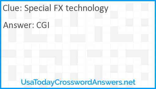 Special FX technology Answer
