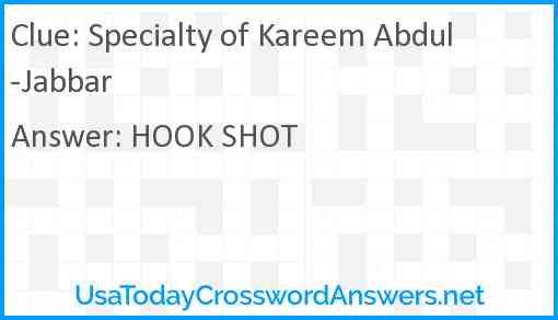 Specialty of Kareem Abdul-Jabbar Answer