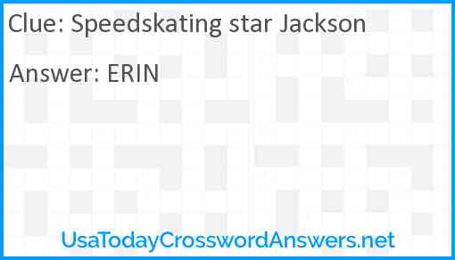 Speedskating star Jackson Answer