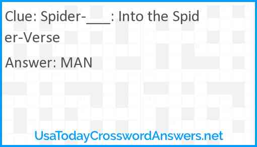 Spider-___: Into the Spider-Verse Answer