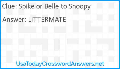 Spike or Belle to Snoopy Answer