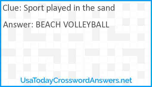 Sport played in the sand Answer