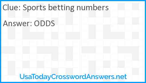 Sports betting numbers Answer