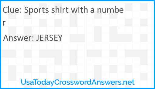 Sports shirt with a number Answer