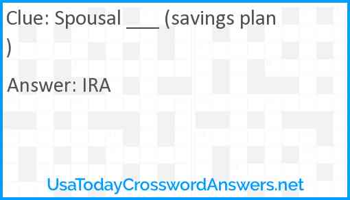 Spousal ___ (savings plan) Answer