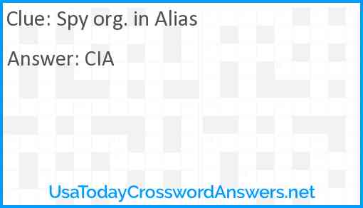 Spy org. in Alias Answer