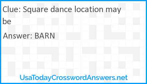 Square dance location maybe Answer