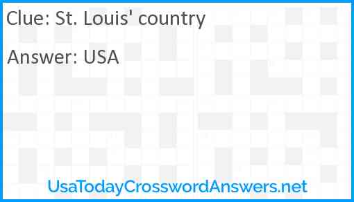 St. Louis' country Answer