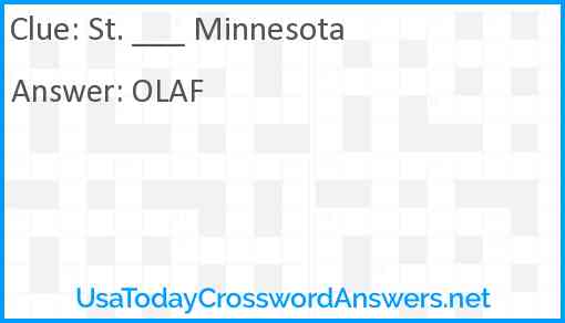 St. ___ Minnesota Answer
