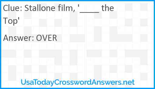 Stallone film, '____ the Top' Answer