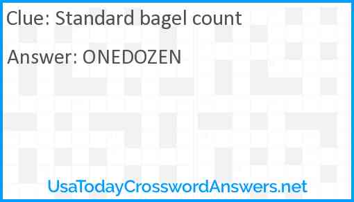 Standard bagel count Answer