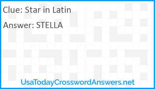 Star in Latin Answer