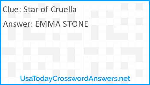 Star of Cruella Answer