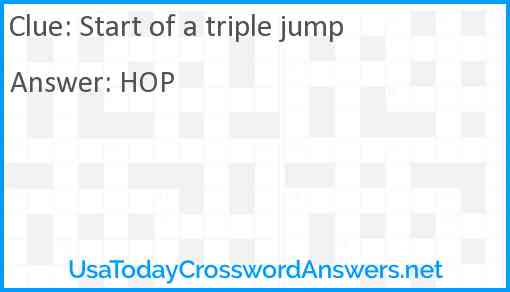 Start of a triple jump Answer