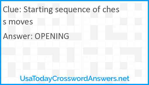 Starting sequence of chess moves Answer