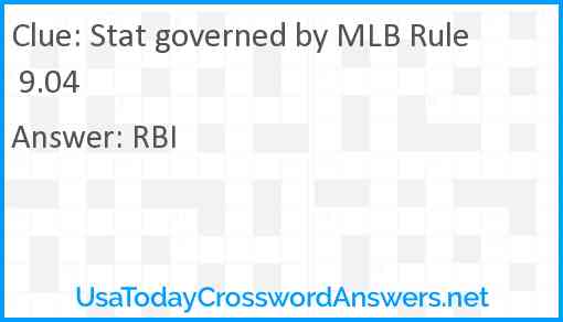 Stat governed by MLB Rule 9.04 Answer
