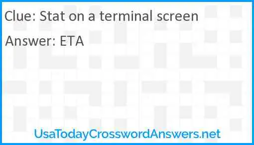 Stat on a terminal screen Answer