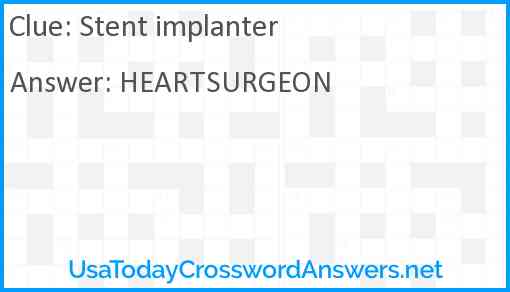 Stent implanter Answer