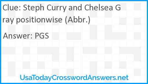 Steph Curry and Chelsea Gray positionwise (Abbr.) Answer