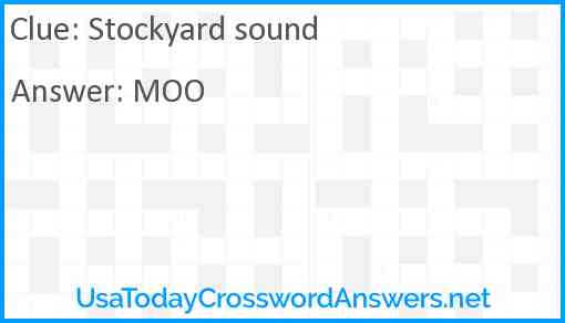 Stockyard sound Answer
