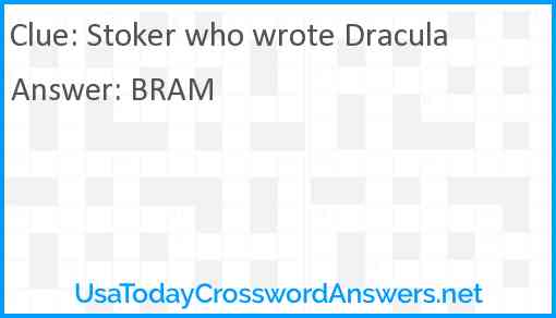 Stoker who wrote Dracula Answer