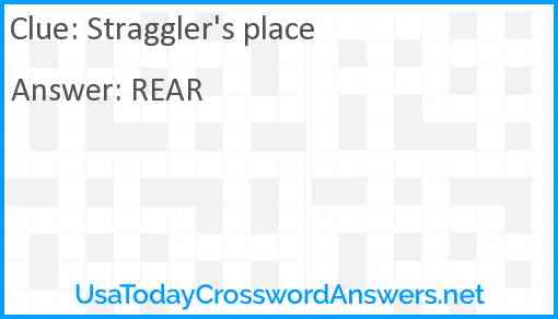 Straggler's place Answer