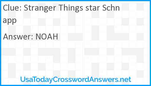 Stranger Things star Schnapp Answer