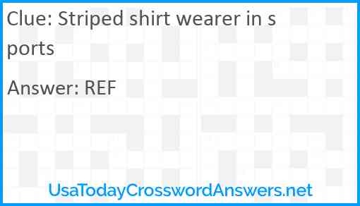 Striped shirt wearer in sports Answer