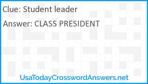 Student leader Answer