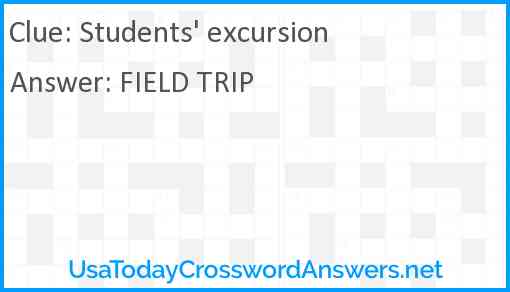 Students' excursion Answer
