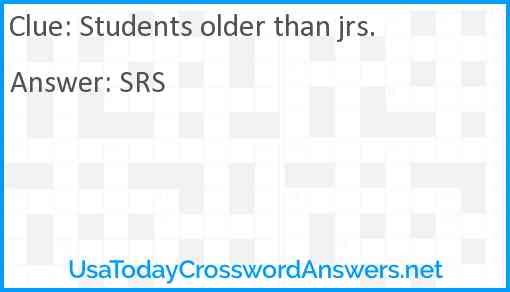 Students older than jrs. Answer