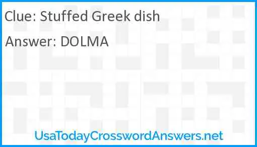 Stuffed Greek dish Answer