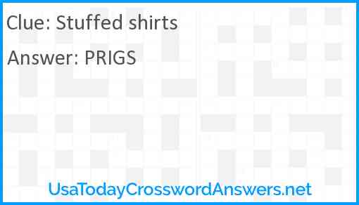 Stuffed shirts Answer