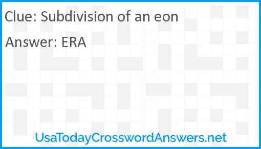 Subdivision of an eon Answer