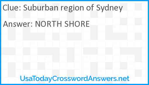 Suburban region of Sydney Answer