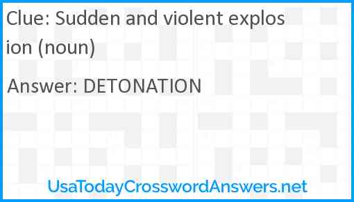 Sudden and violent explosion (noun) Answer