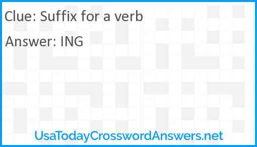 Suffix for a verb Answer