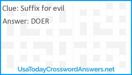 Suffix for evil Answer