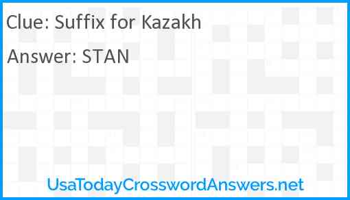 Suffix for Kazakh Answer